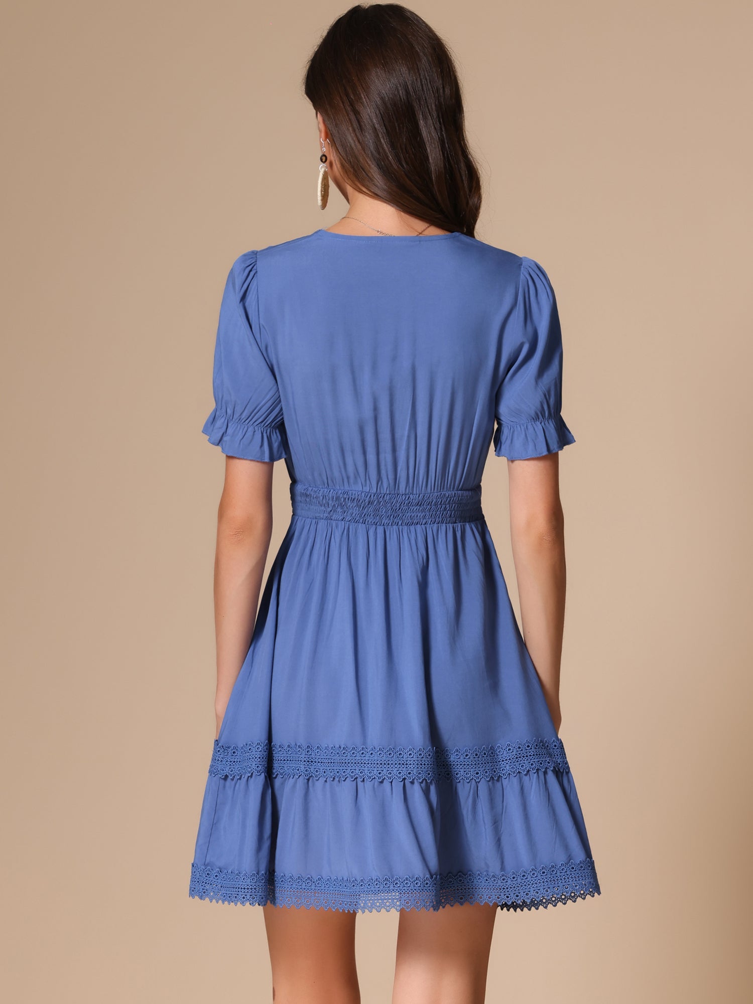 Solmira – Women’s Boho Puff Sleeve Tiered Dress