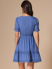 Solmira – Women’s Boho Puff Sleeve Tiered Dress