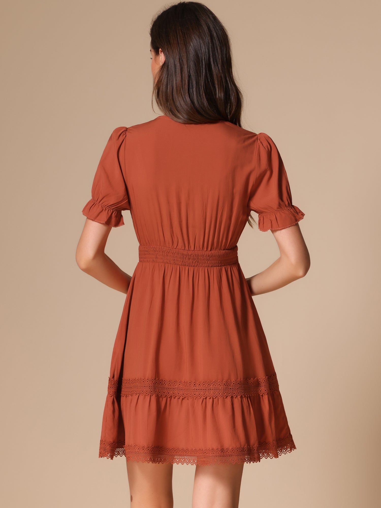 Solmira – Women’s Boho Puff Sleeve Tiered Dress