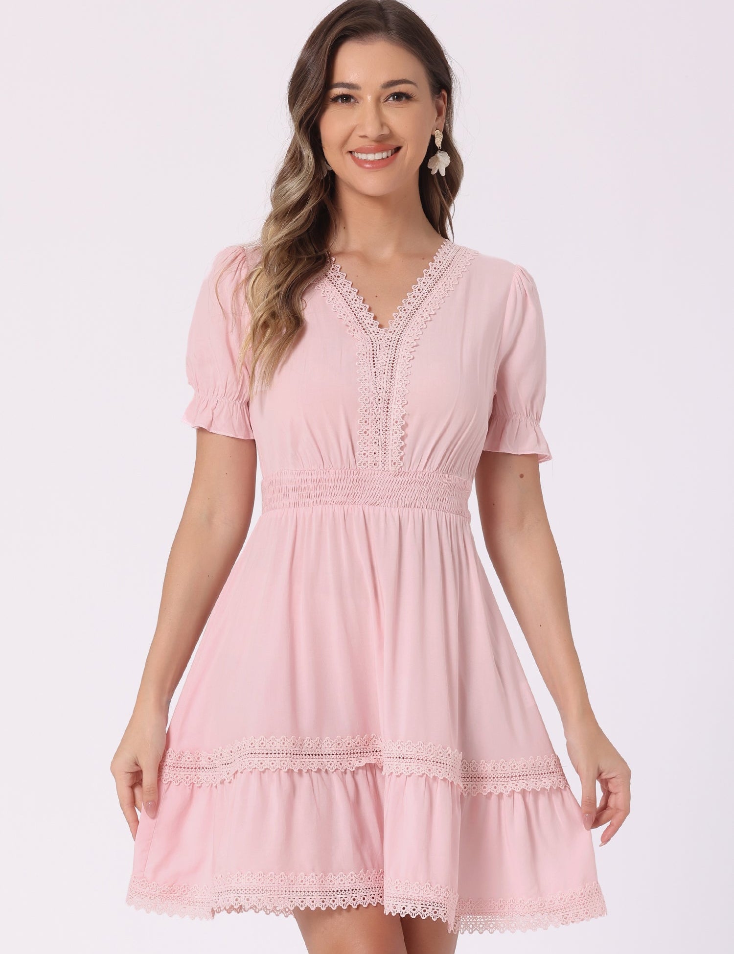 Solmira – Women’s Boho Puff Sleeve Tiered Dress