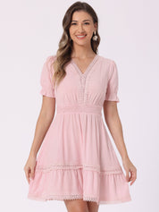 Solmira – Women’s Boho Puff Sleeve Tiered Dress