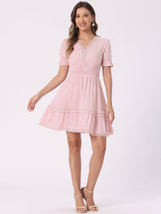 Solmira – Women’s Boho Puff Sleeve Tiered Dress