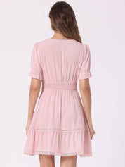 Solmira – Women’s Boho Puff Sleeve Tiered Dress
