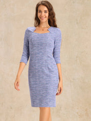 Velmora – Women’s Plaid Tweed Sheath Dress