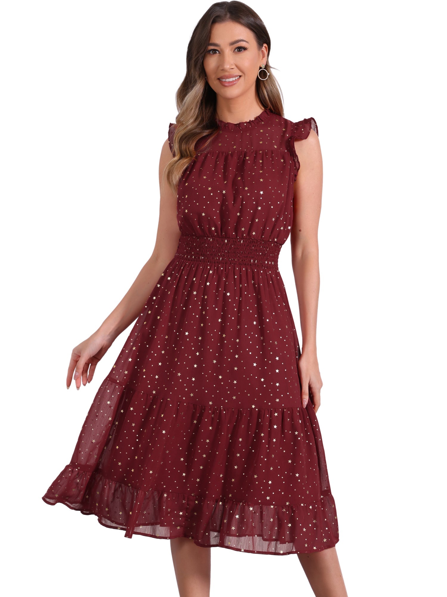 Stellara – Women’s Star Print A-Line Dress