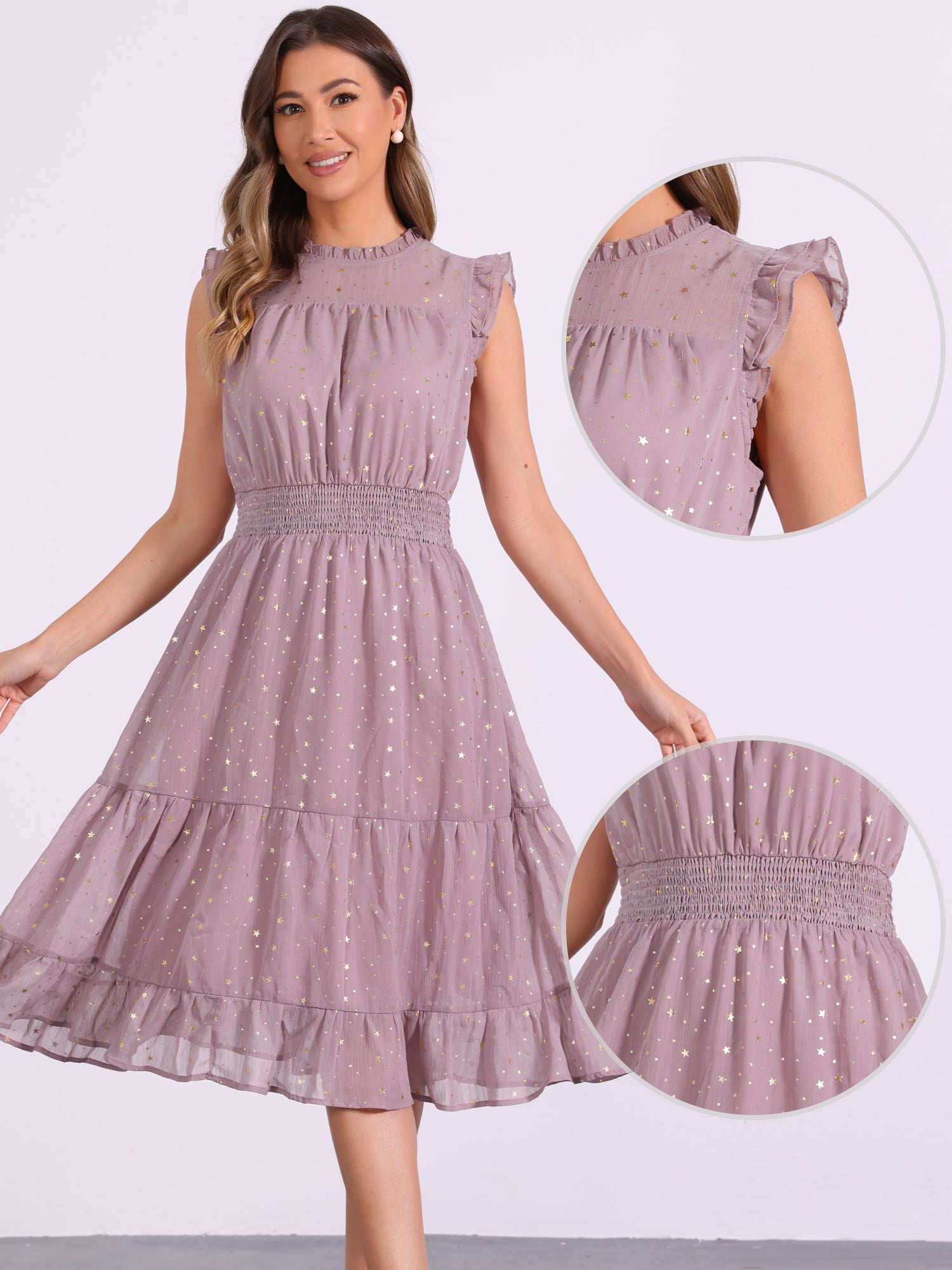 Stellara – Women’s Star Print A-Line Dress
