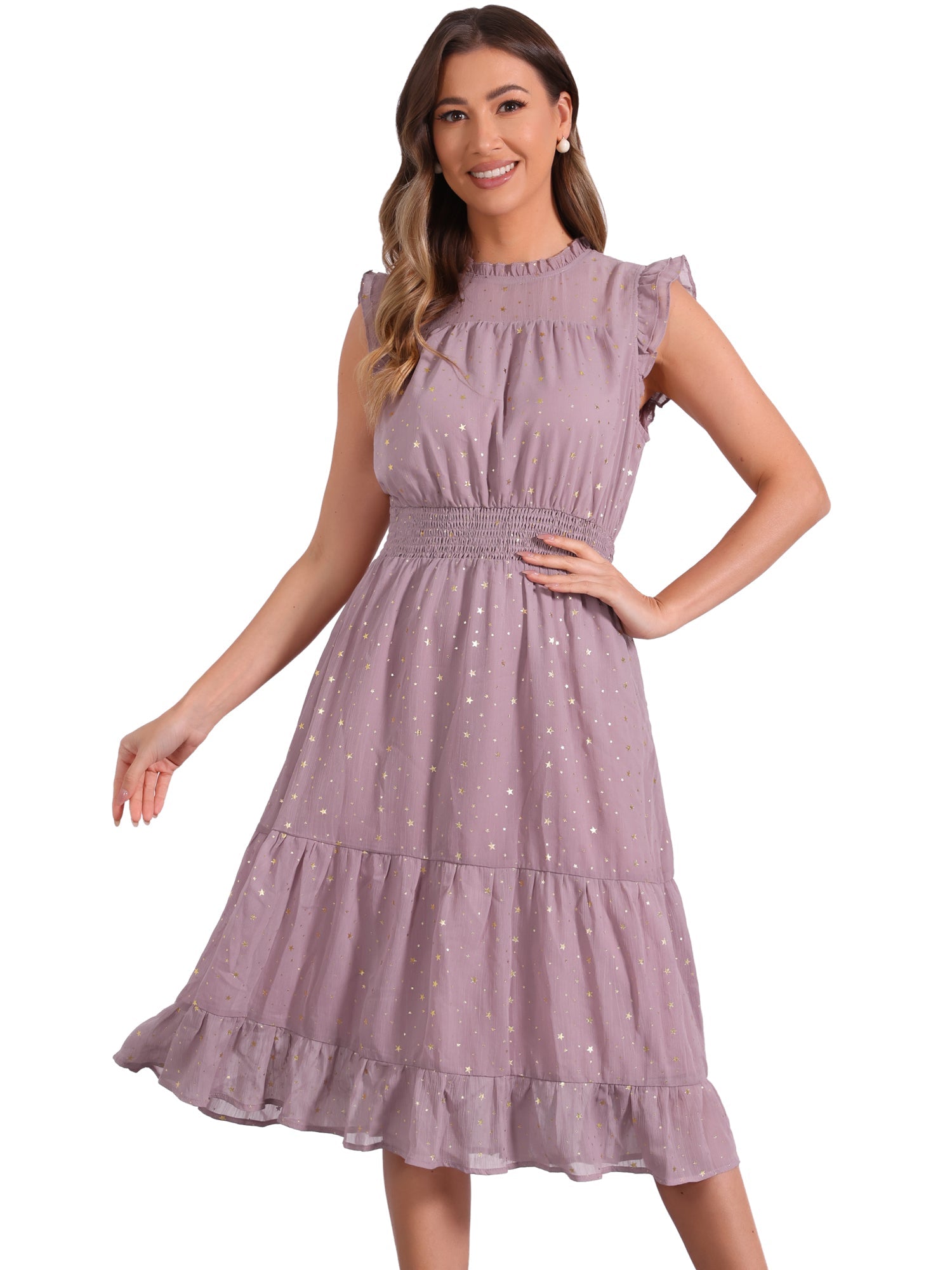 Stellara – Women’s Star Print A-Line Dress