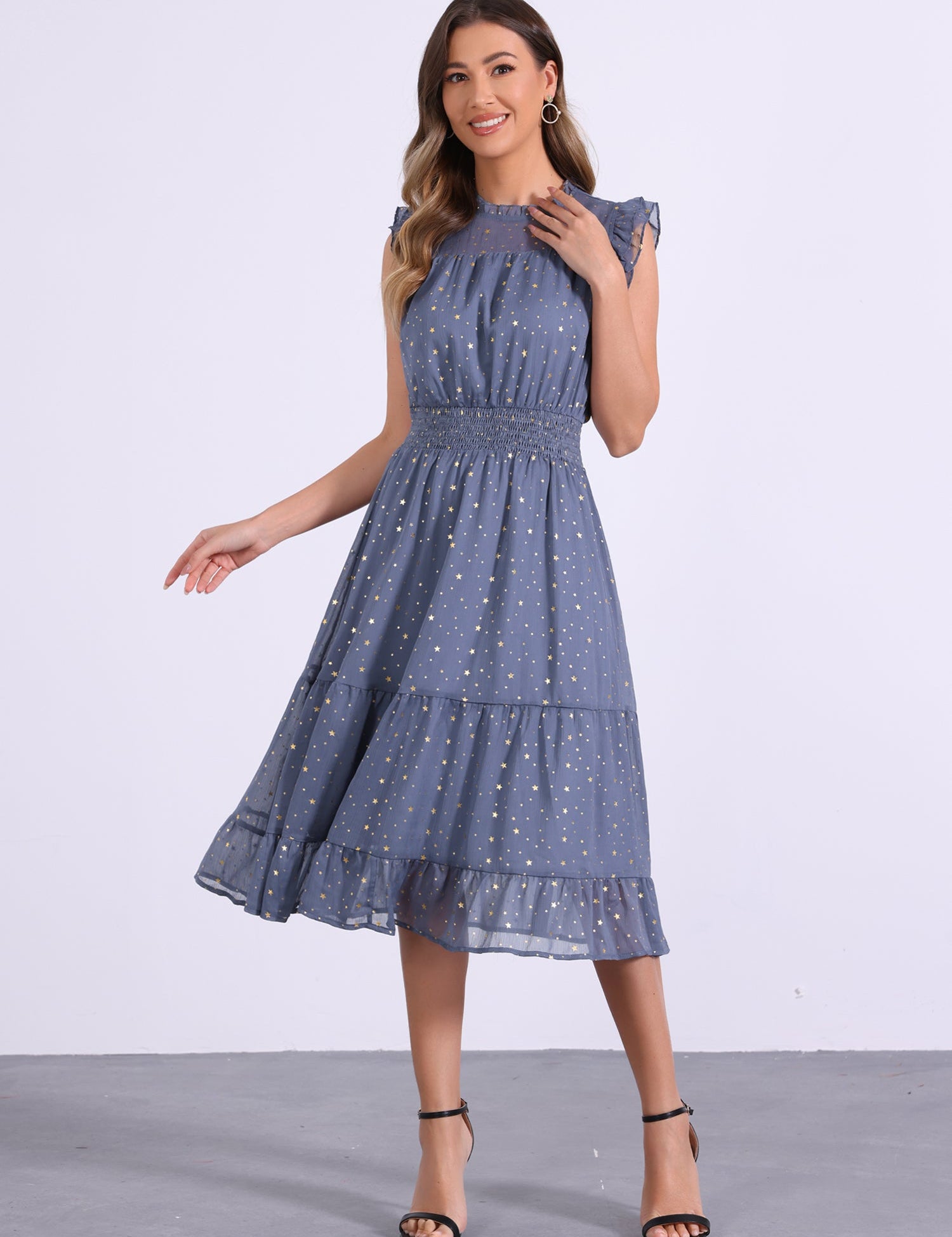 Stellara – Women’s Star Print A-Line Dress