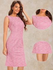 Plaivella - Women’s Plaid Sleeveless Bodycon Dress