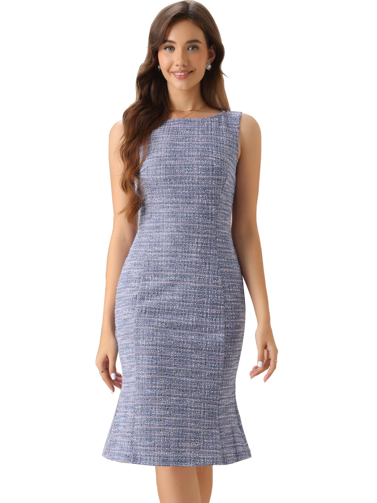 Plaivella - Women’s Plaid Sleeveless Bodycon Dress