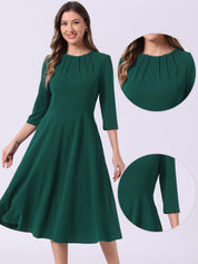 Seravelle - Women’s A-Line Work Midi Dress