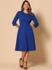 Seravelle - Women’s A-Line Work Midi Dress