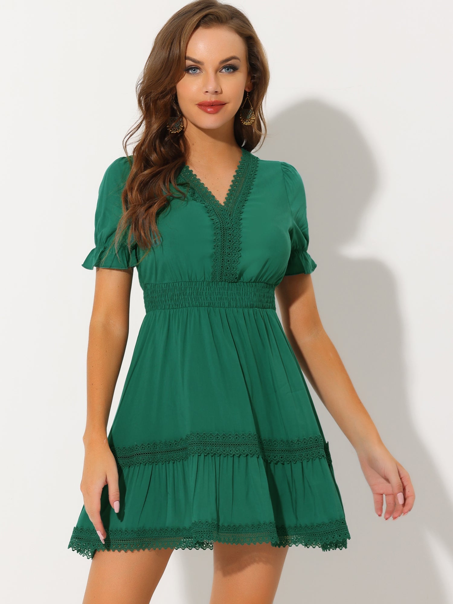 Solmira – Women’s Boho Puff Sleeve Tiered Dress