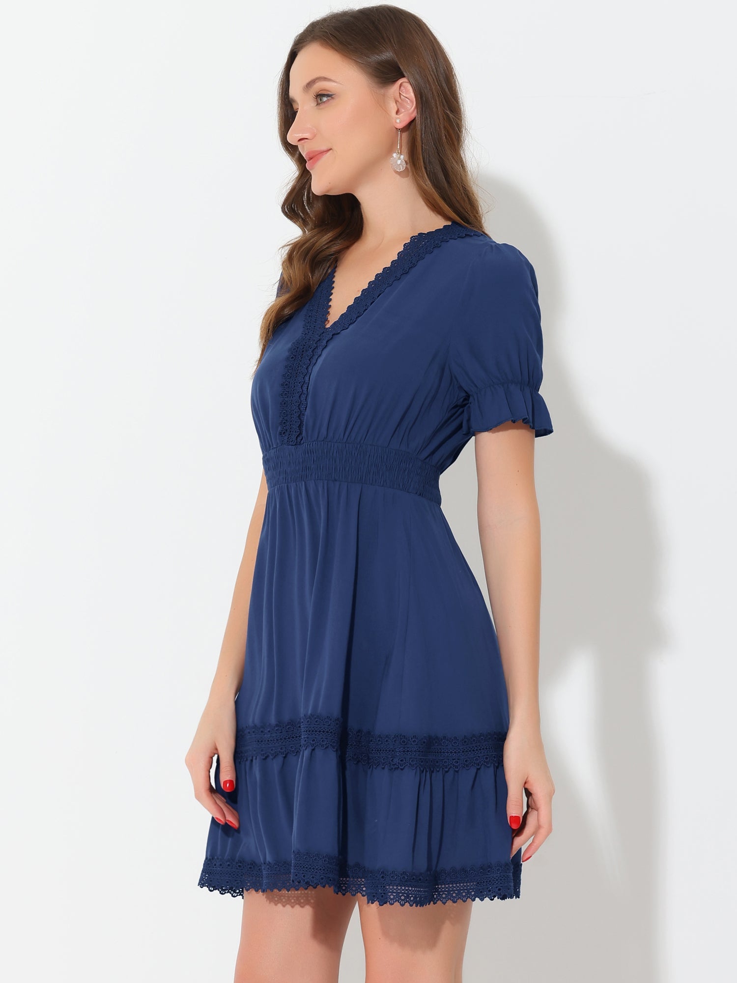 Solmira – Women’s Boho Puff Sleeve Tiered Dress
