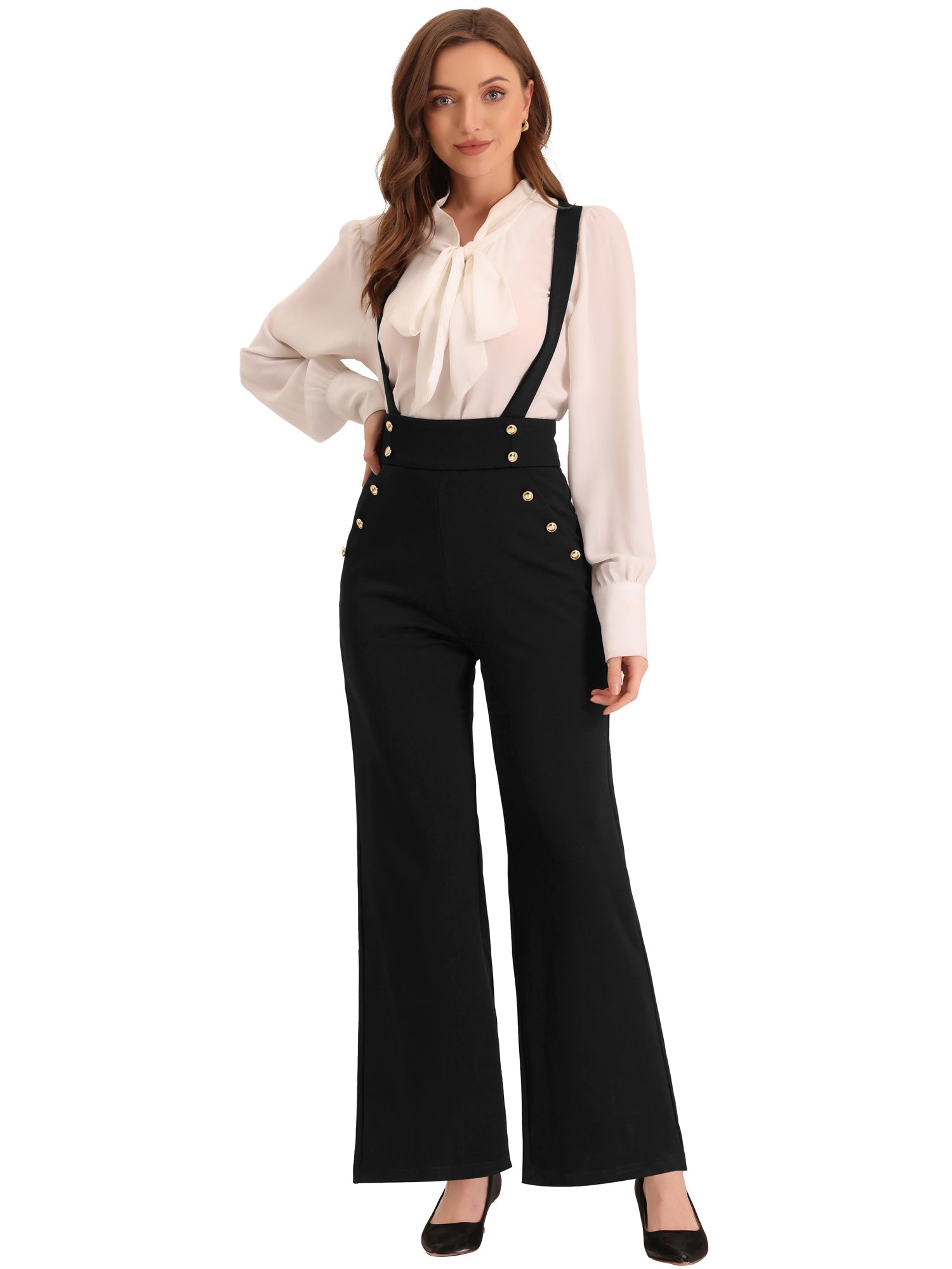 Suspira - Women’s Wide Leg Suspender Jumpsuit