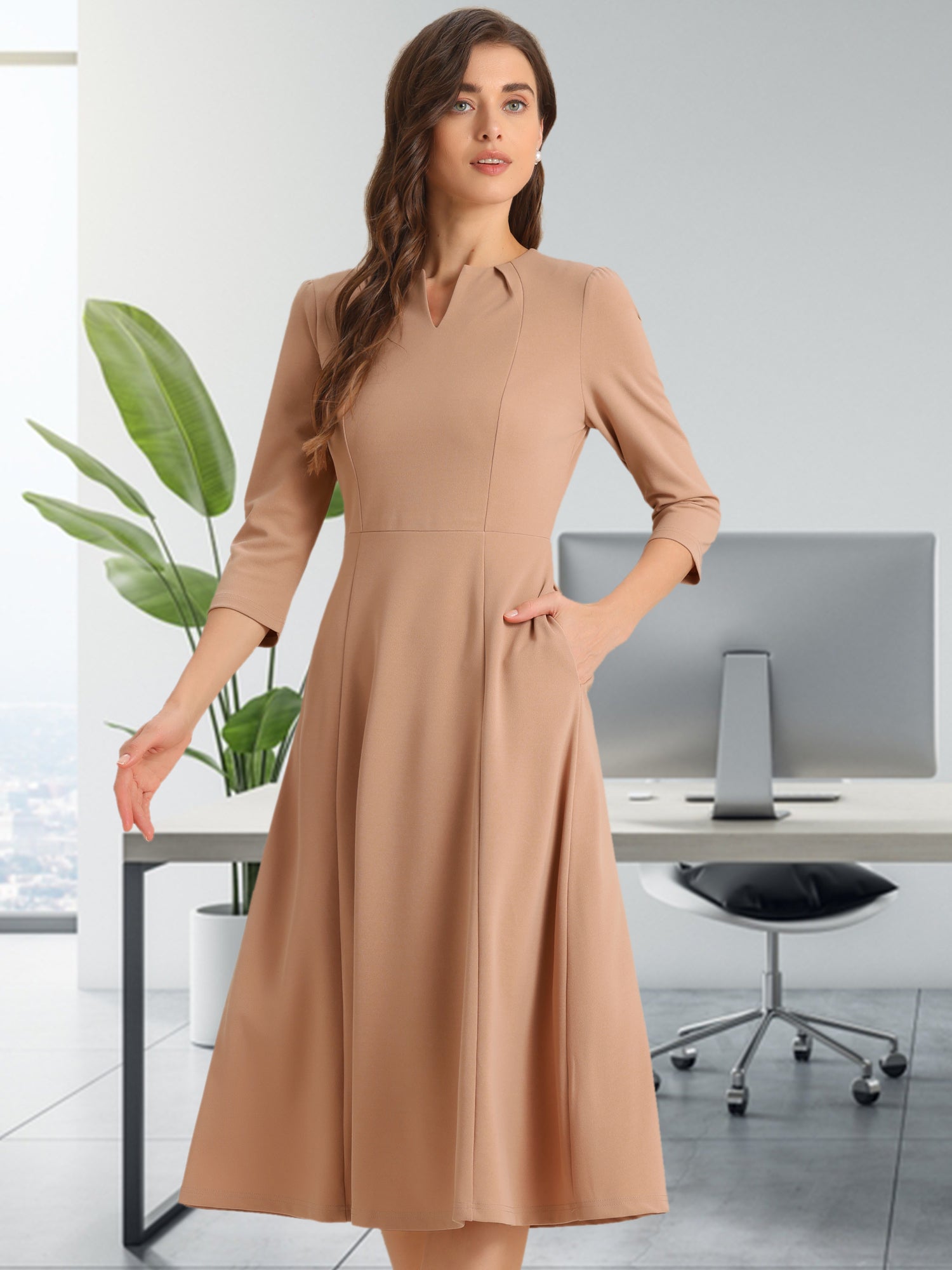 Lunavelle - Women’s A-Line Summer Midi Dress