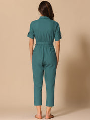 Velmira – Women’s Cotton Cargo Tie-Waist Jumpsuit