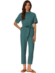 Velmira – Women’s Cotton Cargo Tie-Waist Jumpsuit