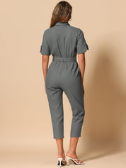 Velmira – Women’s Cotton Cargo Tie-Waist Jumpsuit