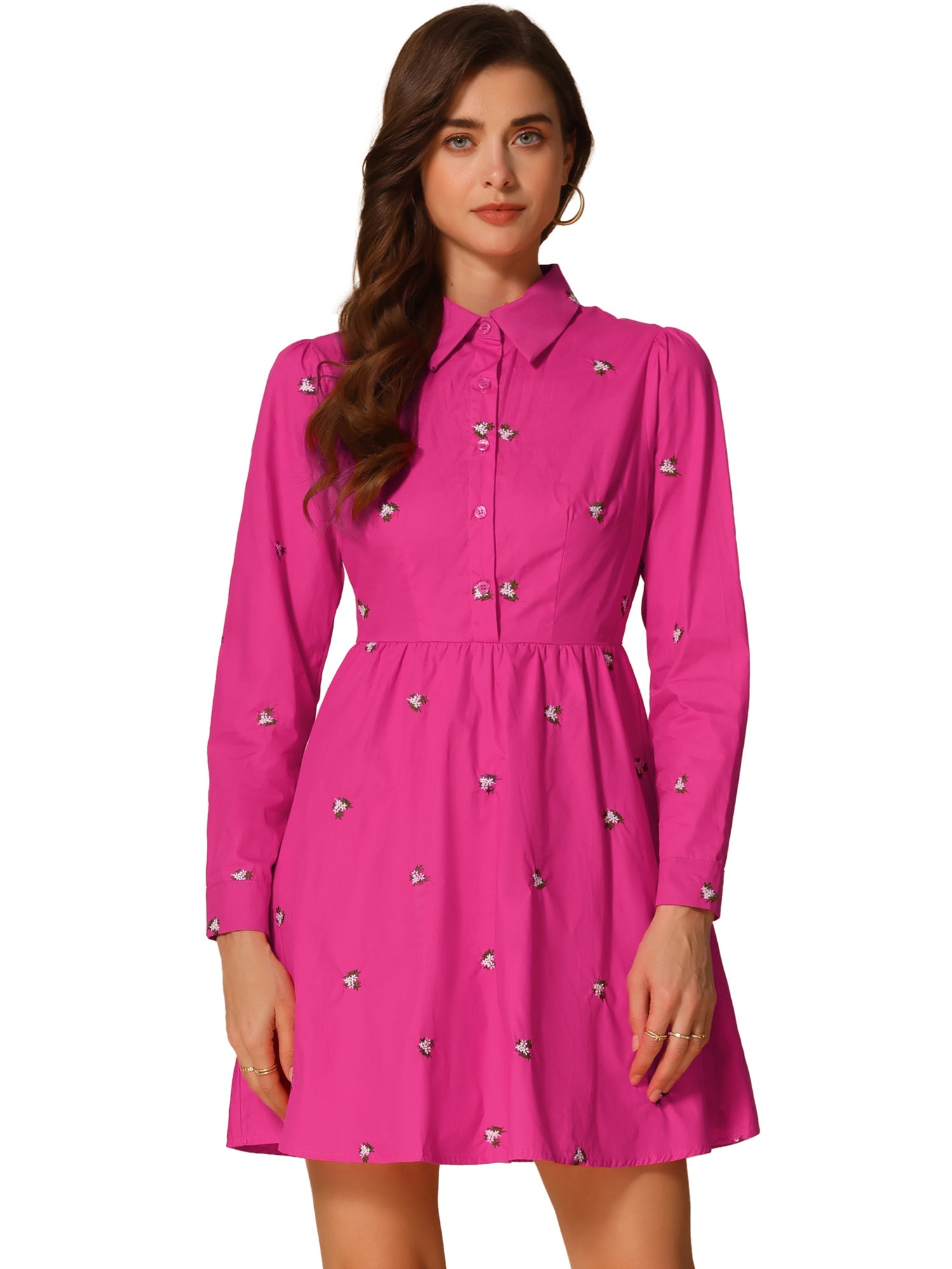 Embrovella - Women’s Embroidered Cotton Mini Dress