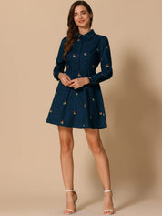 Embrovella - Women’s Embroidered Cotton Mini Dress