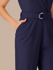 Luvessa – Women’s Sleeveless Belted Office Jumpsuit