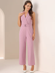 Luvessa – Women’s Sleeveless Belted Office Jumpsuit