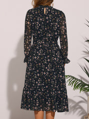 Florvessa - Women’s Floral A-Line Midi Dress