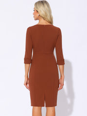 Wrapvera - Women’s Wrap Midi Dress