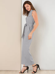 Cotviera - Women’s Button Down Wide Leg Jumpsuit