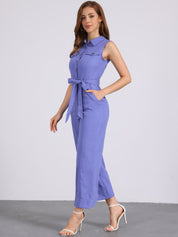 Cotviera - Women’s Button Down Wide Leg Jumpsuit
