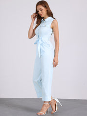 Cotviera - Women’s Button Down Wide Leg Jumpsuit