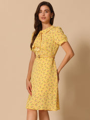 Petrella - Women’s Floral Peter Pan Collar Dress