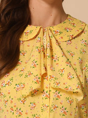 Petrella - Women’s Floral Peter Pan Collar Dress