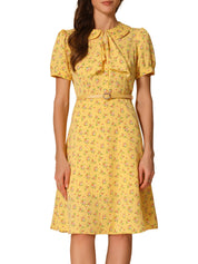 Petrella - Women’s Floral Peter Pan Collar Dress