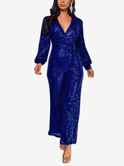 Glimvera - Women’s Glitter Long Sleeve Jumpsuit