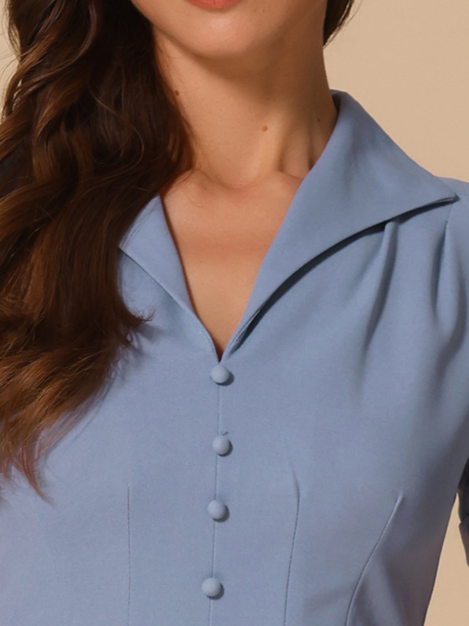 Elvaria – Women’s Vintage Collar Fit & Flare Midi Dress
