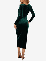 Veloura – Women’s Velvet Ruched Bodycon Cocktail Dress