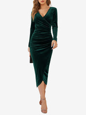 Veloura – Women’s Velvet Ruched Bodycon Cocktail Dress