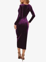 Veloura – Women’s Velvet Ruched Bodycon Cocktail Dress