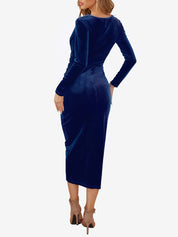 Veloura – Women’s Velvet Ruched Bodycon Cocktail Dress