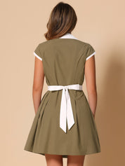 Calivra – Women’s Cotton Camp Collar Shirt Dress