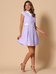 Calivra – Women’s Cotton Camp Collar Shirt Dress