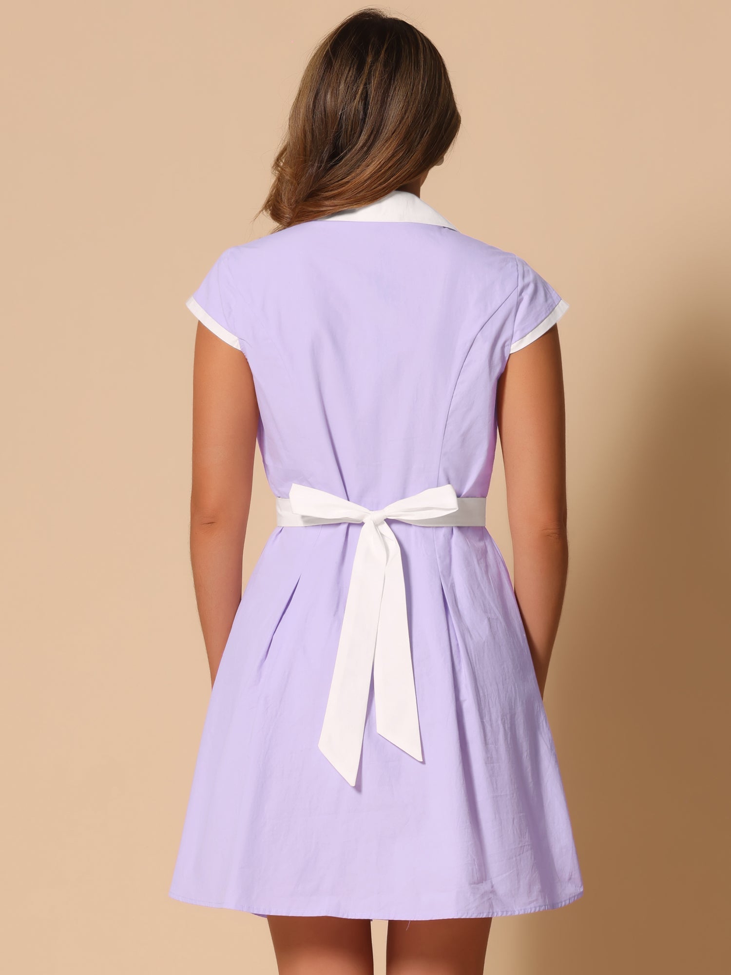 Calivra – Women’s Cotton Camp Collar Shirt Dress
