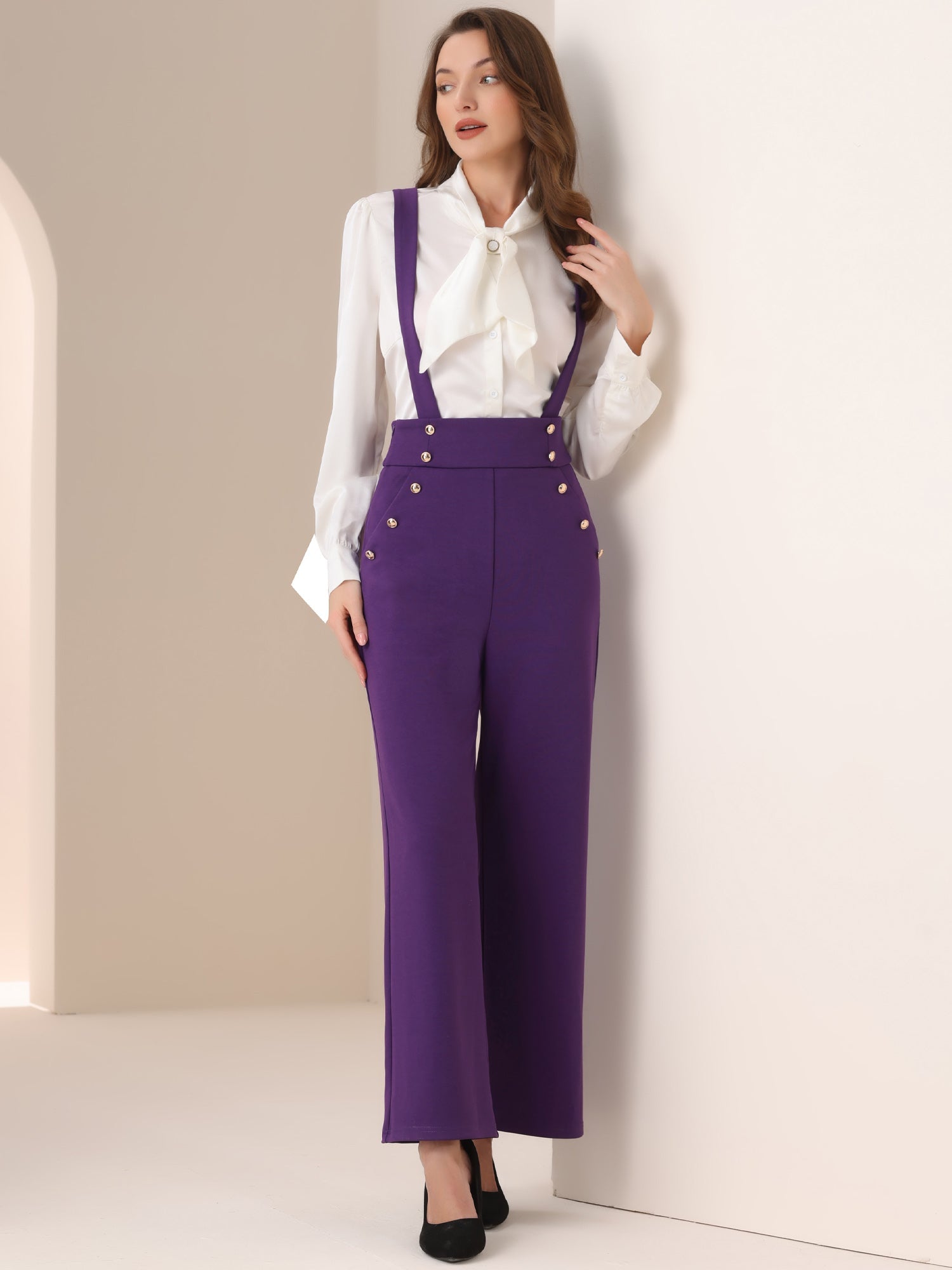 Suspira - Women’s Wide Leg Suspender Jumpsuit