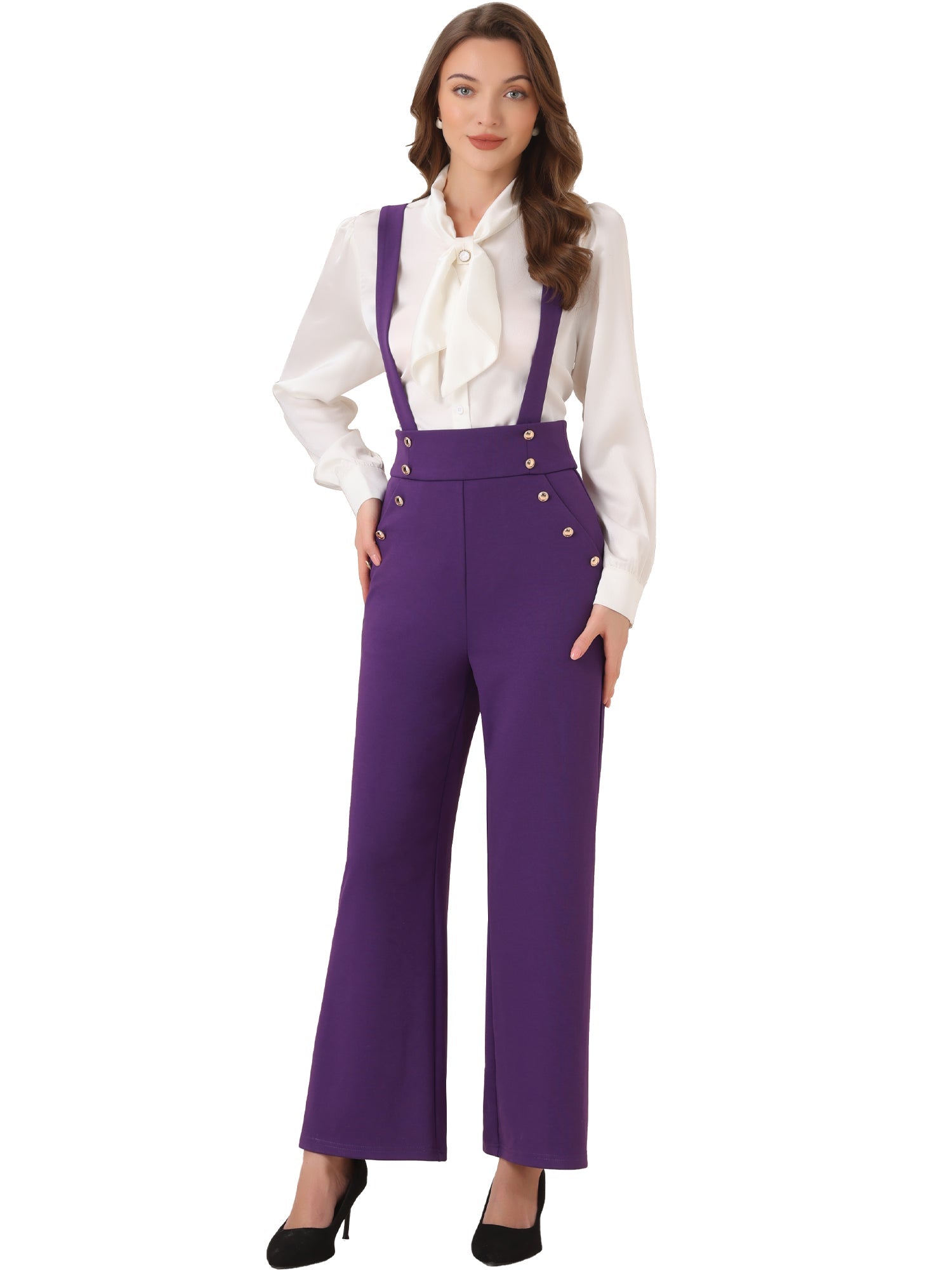 Suspira - Women’s Wide Leg Suspender Jumpsuit
