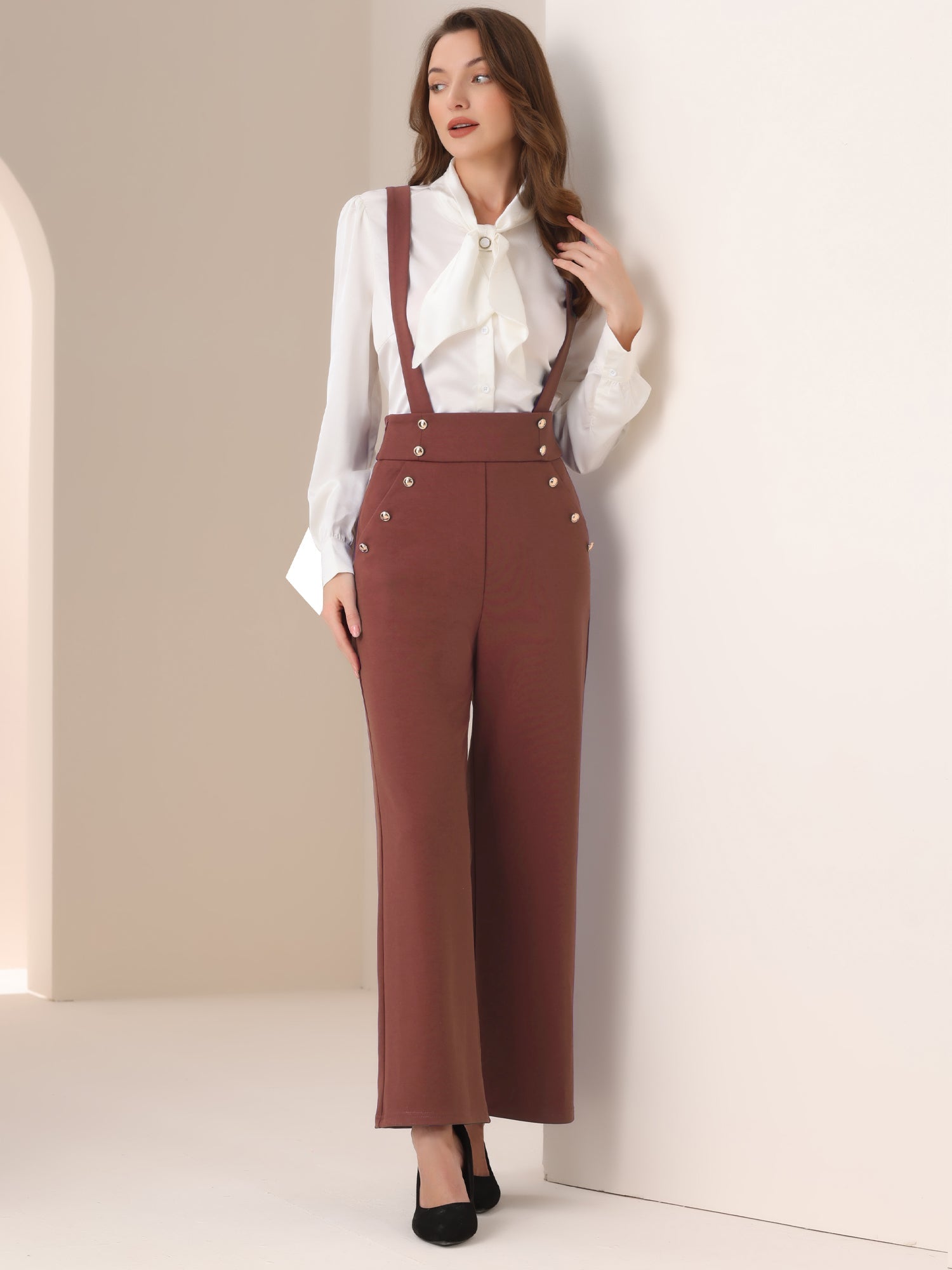 Suspira - Women’s Wide Leg Suspender Jumpsuit