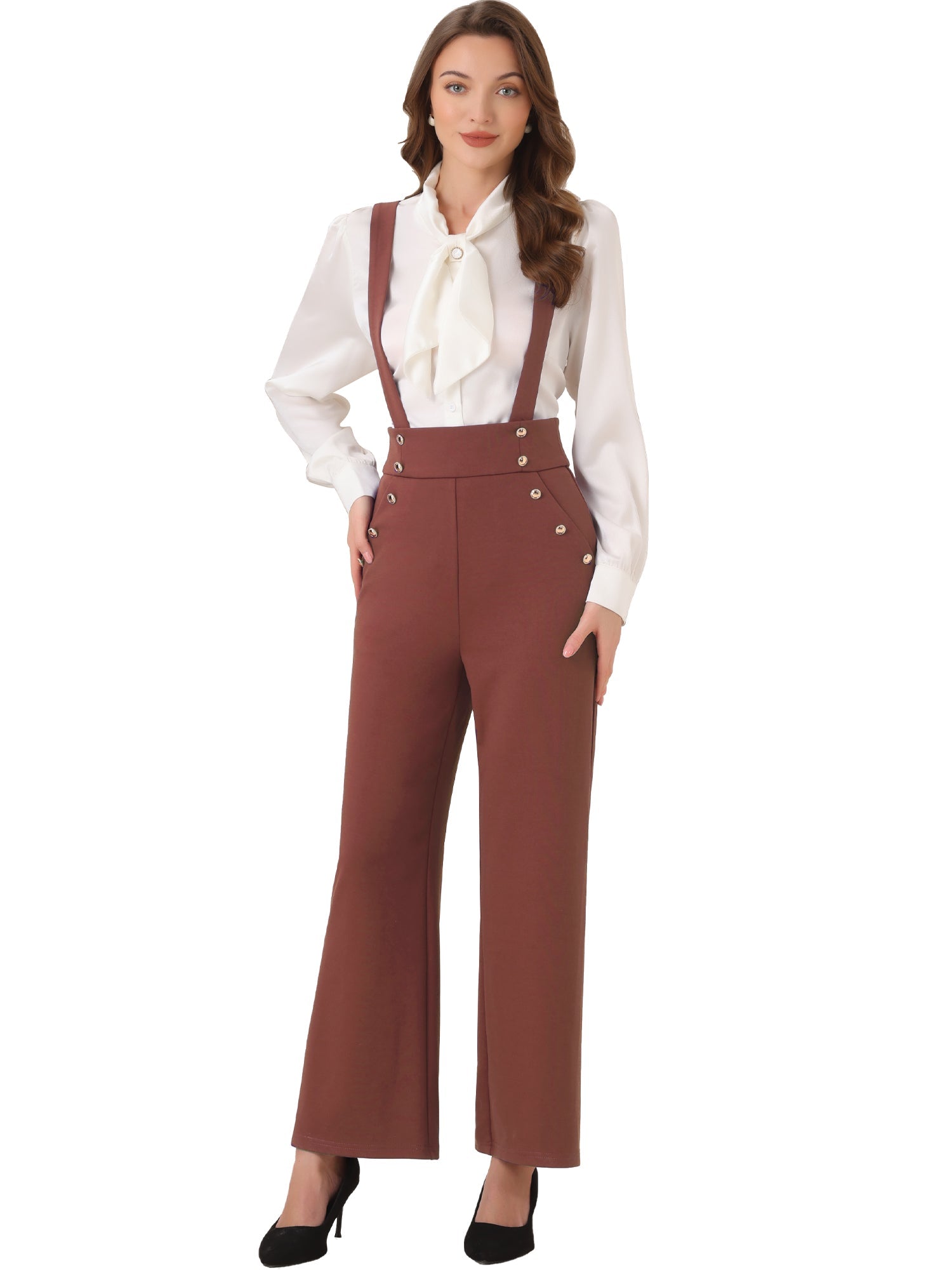 Suspira - Women’s Wide Leg Suspender Jumpsuit