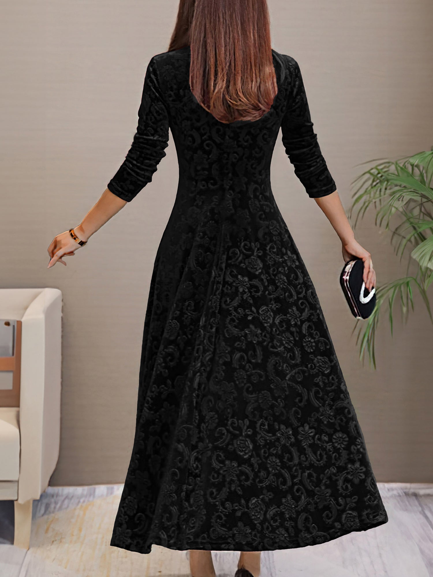 Floressa - Women’s Long Sleeve Floral Dress