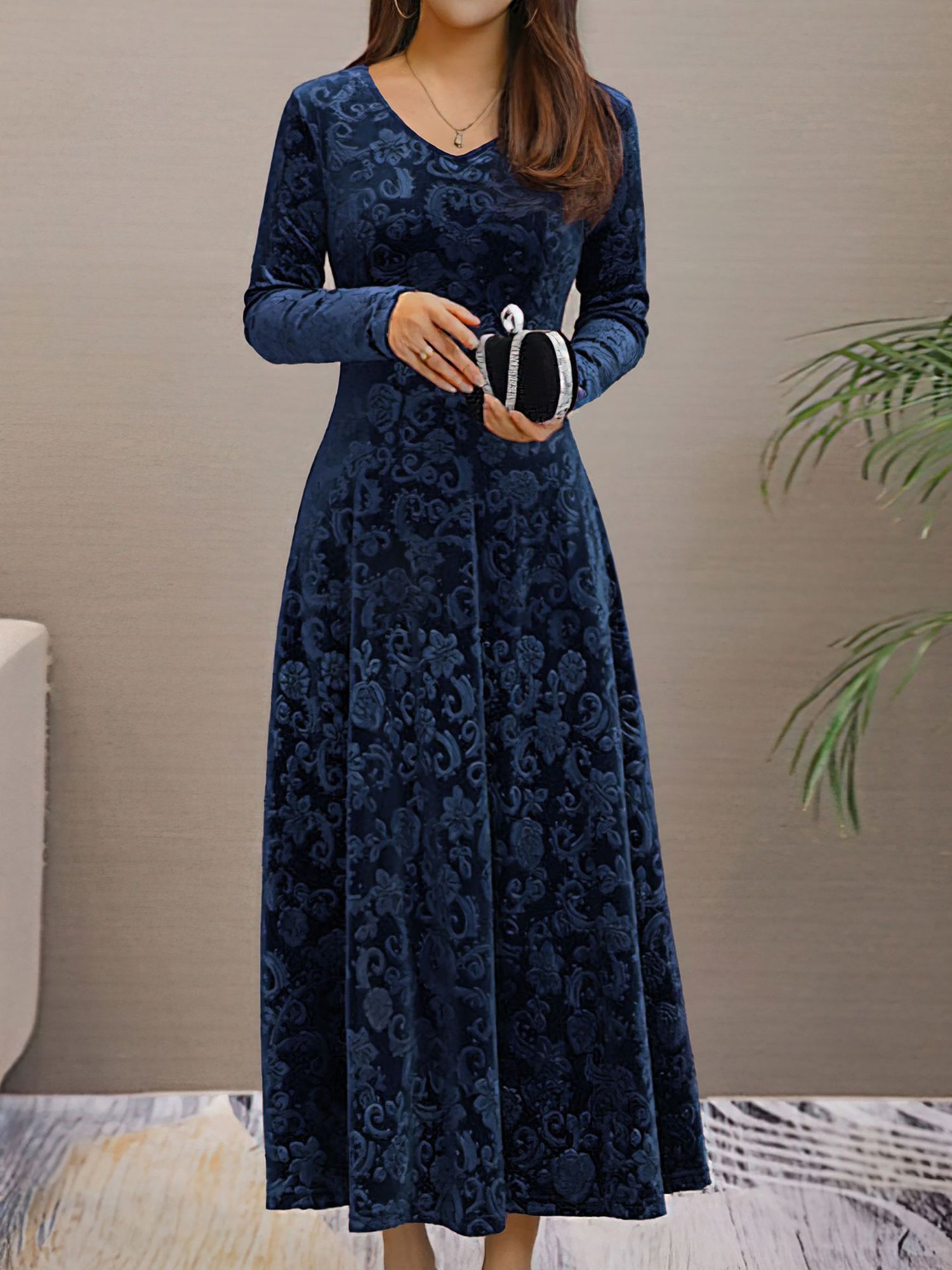 Floressa - Women’s Long Sleeve Floral Dress